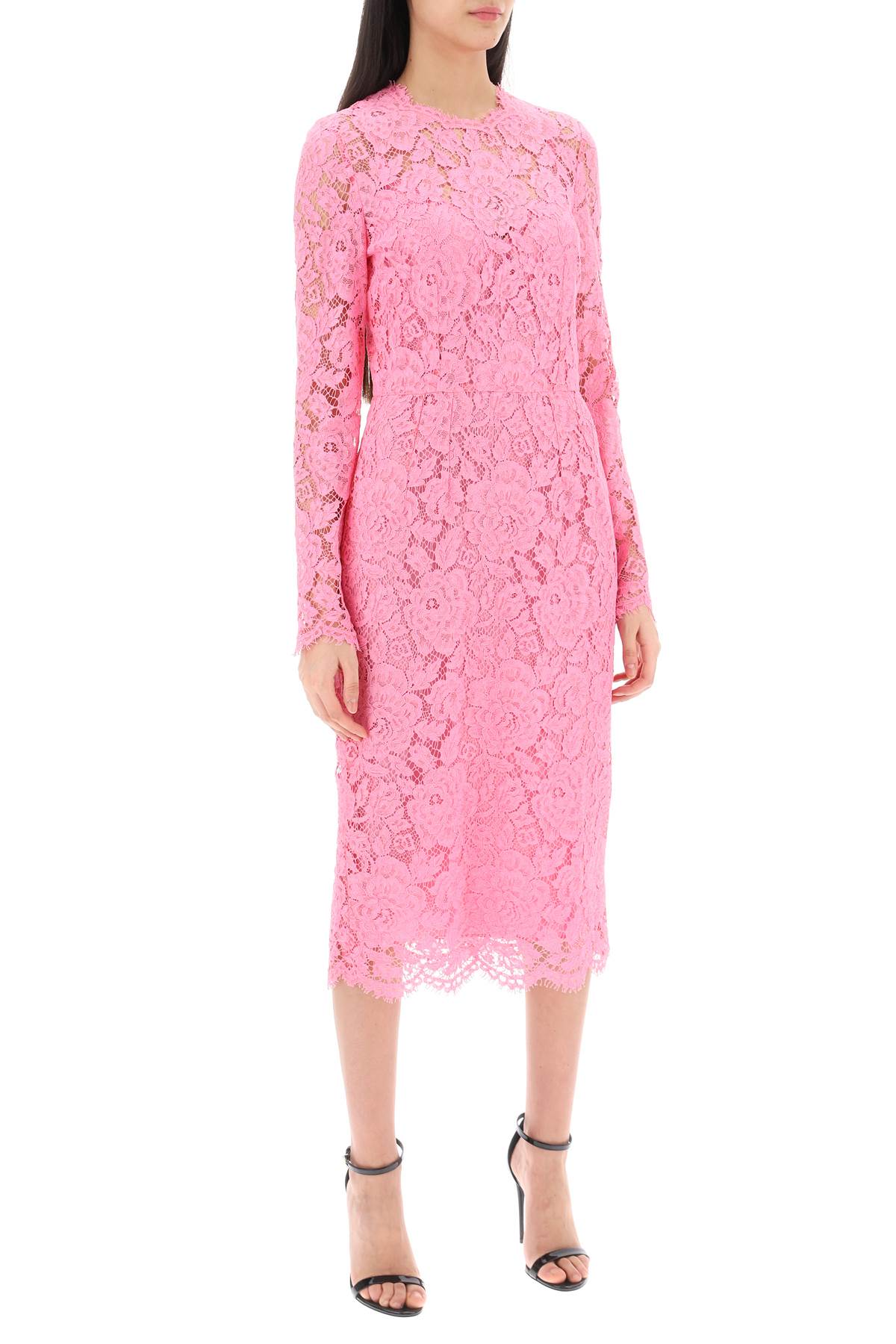 Floral Corded Lace Midi Dress in Pink (女性用)