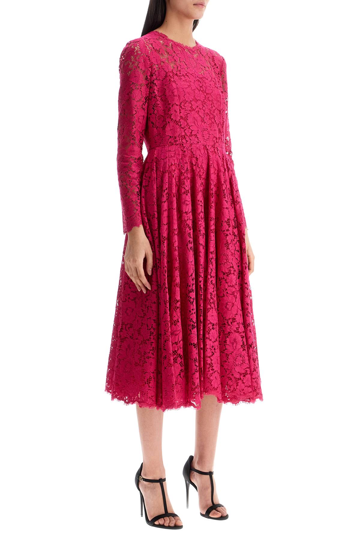 DOLCE & GABBANA Floral Lace Midi Dress