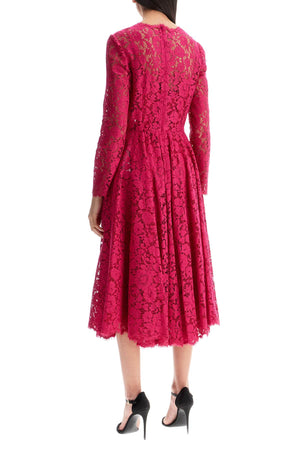 DOLCE & GABBANA Floral Lace Midi Dress