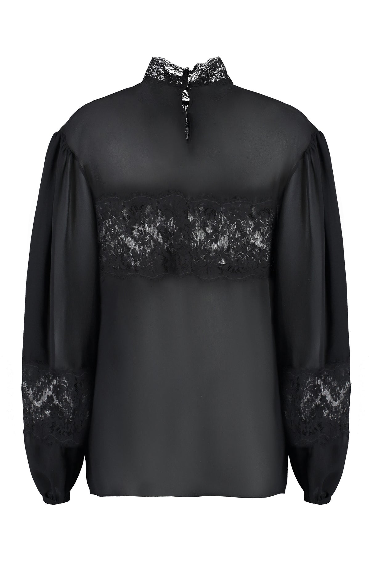 Elegant Black Lace and Georgette Blouse for Women