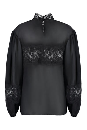 Elegant Black Lace and Georgette Blouse for Women