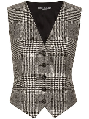 DOLCE & GABBANA Chic Tartan Waistcoat for Women