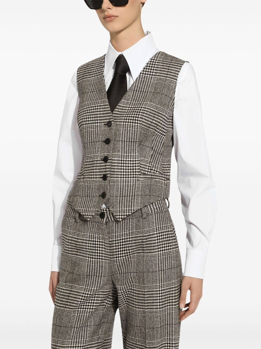 DOLCE & GABBANA Chic Tartan Waistcoat for Women