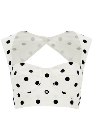 DOLCE & GABBANA Polka Dot Mini Bustier Top