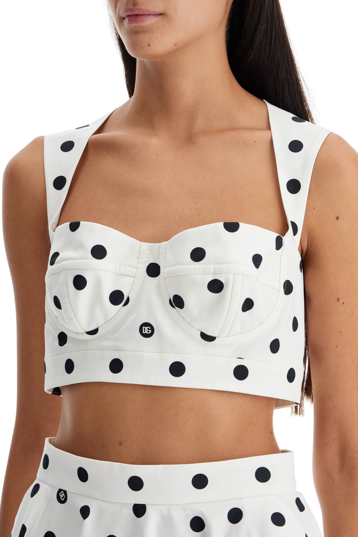 DOLCE & GABBANA Polka Dot Mini Bustier Top