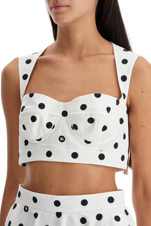 DOLCE & GABBANA Polka Dot Mini Bustier Top