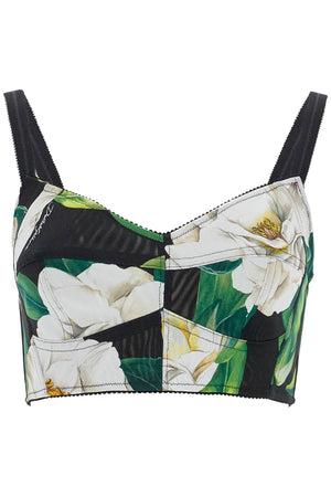 DOLCE & GABBANA Floral Pattern Bra with Deep Neckline for Women