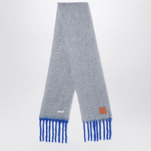 LOEWE Textured Mohair and Wool Blend Scarf with Decorative Fringes