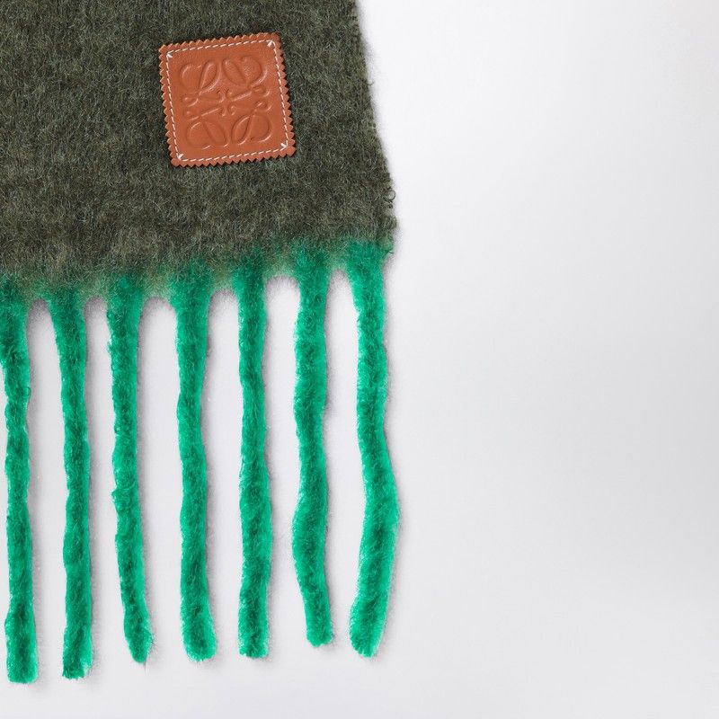 LOEWE Mohair and Wool Blend Scarf with Decorative Fringes