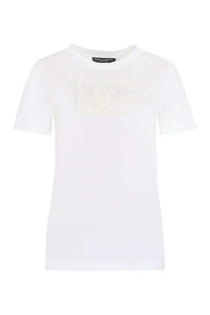 DOLCE & GABBANA White Cotton Crew-Neck T-Shirt for Women