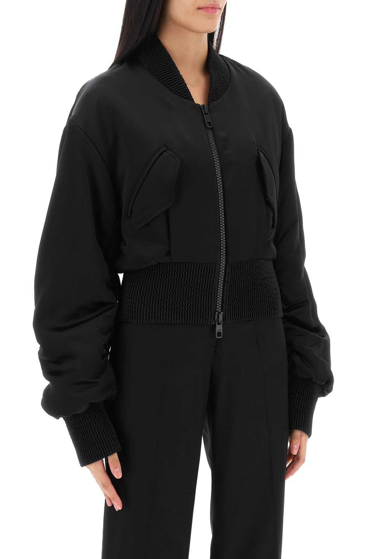 DOLCE & GABBANA Chic and Elegant Charmeuse Bomber Jacket for Women