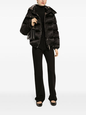 DOLCE & GABBANA MONOGRAM-JACQUARD PUFFER JACKET