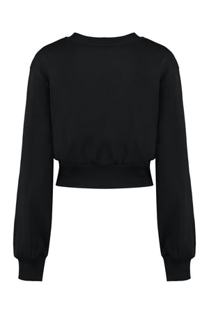 Sweatshirt قطني مطرّز للنساء باللوغو