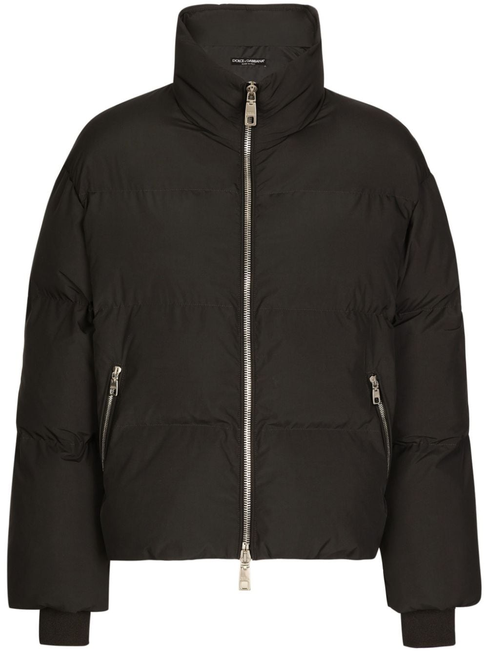 DOLCE & GABBANA Chic High Neck Zip-Up Puffer Jacket