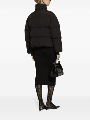 DOLCE & GABBANA Chic High Neck Zip-Up Puffer Jacket