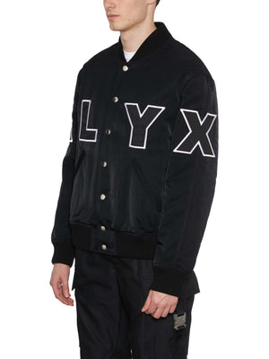 1017 ALYX 9SM Men's Black Varsity Jacket - SS23 Wool Blend with Logo Patch