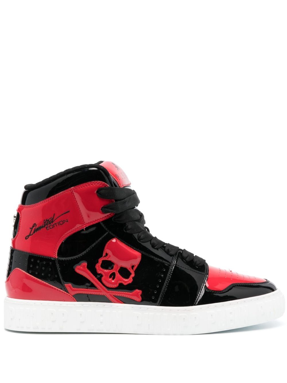 Men's Black Skull & Bones High-Top Sneaker for FW23