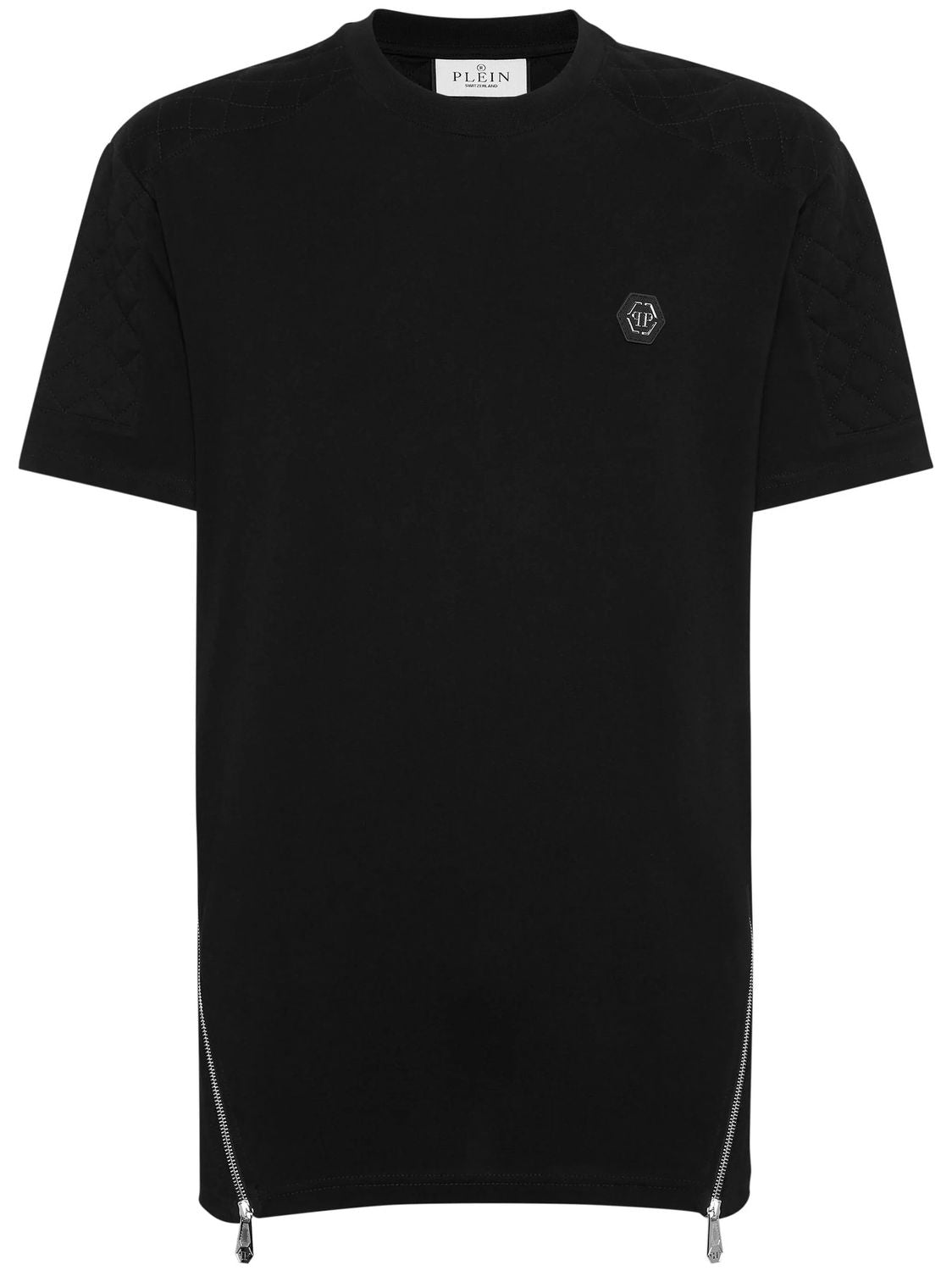 PHILIPP PLEIN Zipper Detail Short Sleeve Tee