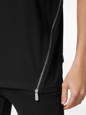 PHILIPP PLEIN Zipper Detail Short Sleeve Tee