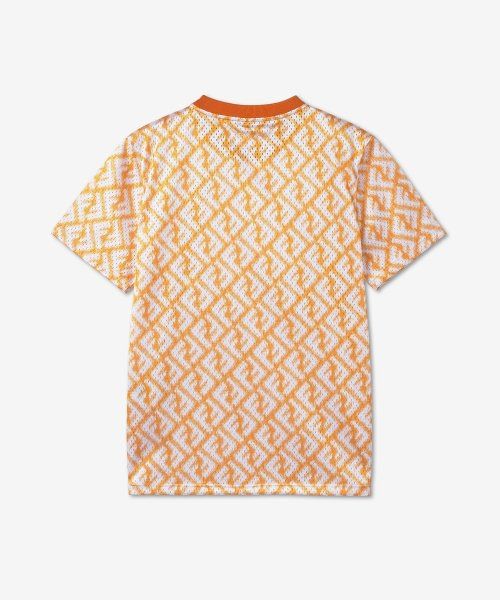 メンズメッシュTシャツ - フューシャとオレンジ