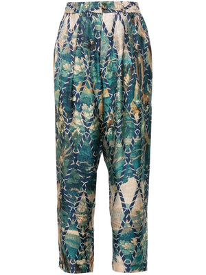 PIERRE LOUIS MASCIA Chic Abstract Silk Trousers