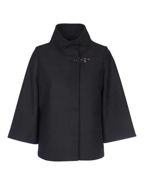 FAY Elegant Cape with High Collar - Three-Quarter Sleeves