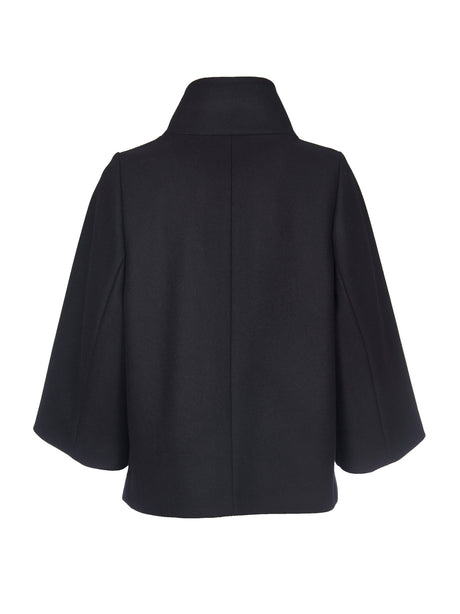 FAY Elegant Cape with High Collar - Three-Quarter Sleeves