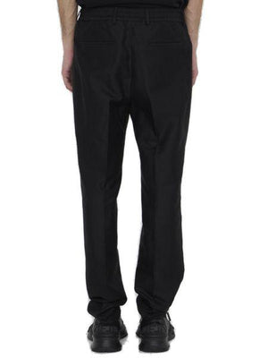 FENDI Black Cotton Blend Trousers for Men