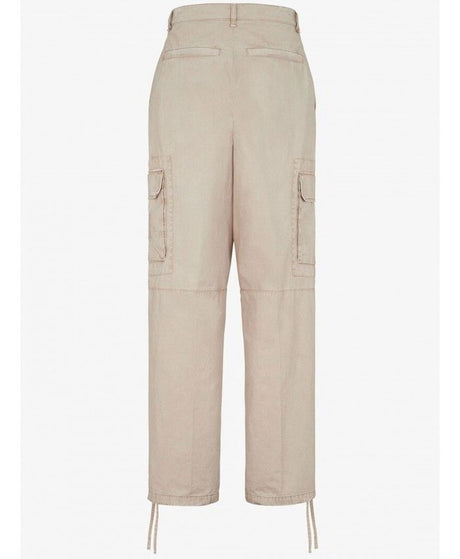FENDI Beige Cotton Gabardine Trousers for Men