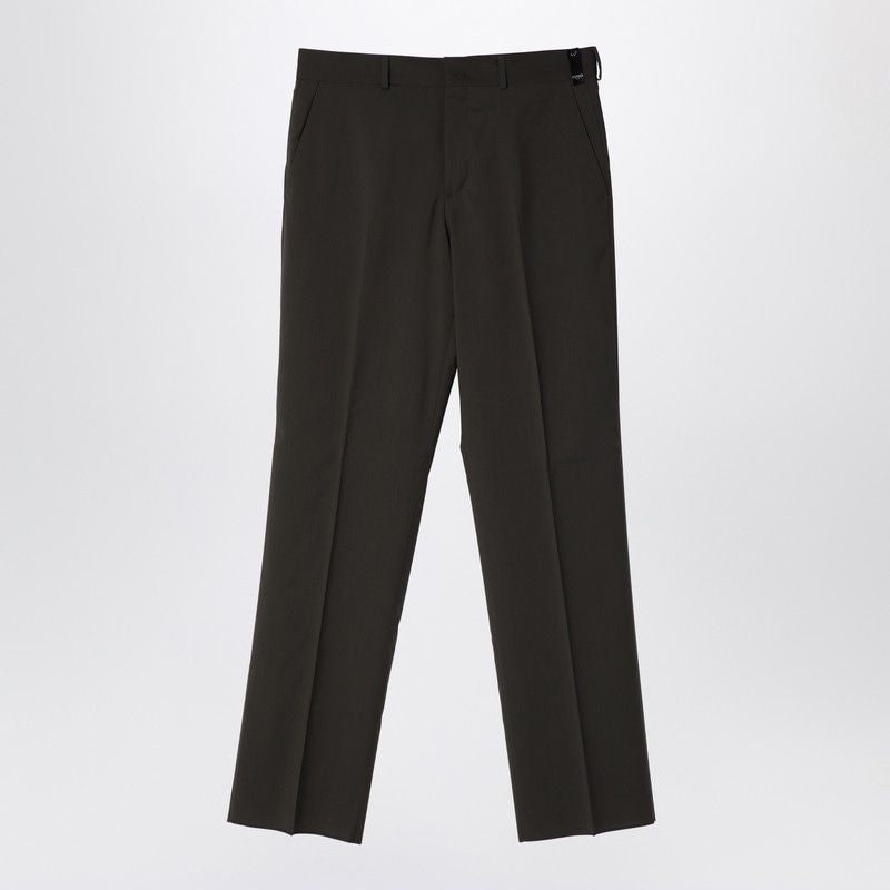 FENDI Dark Green Wool Trousers for Men - FW24 Collection