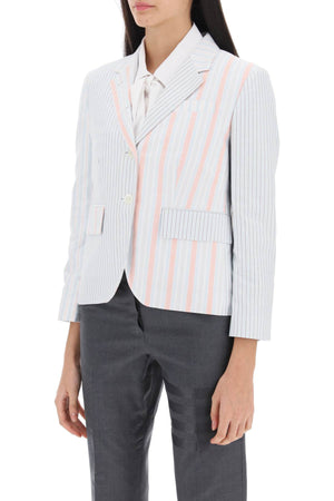 THOM BROWNE Multicolor Striped Oxford Blazer