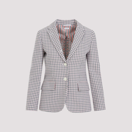 THOM BROWNE Multicolour Small Check Cotton Jacket for Women - SS24 Collection