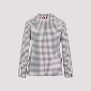 THOM BROWNE Multicolour Small Check Cotton Jacket for Women - SS24 Collection