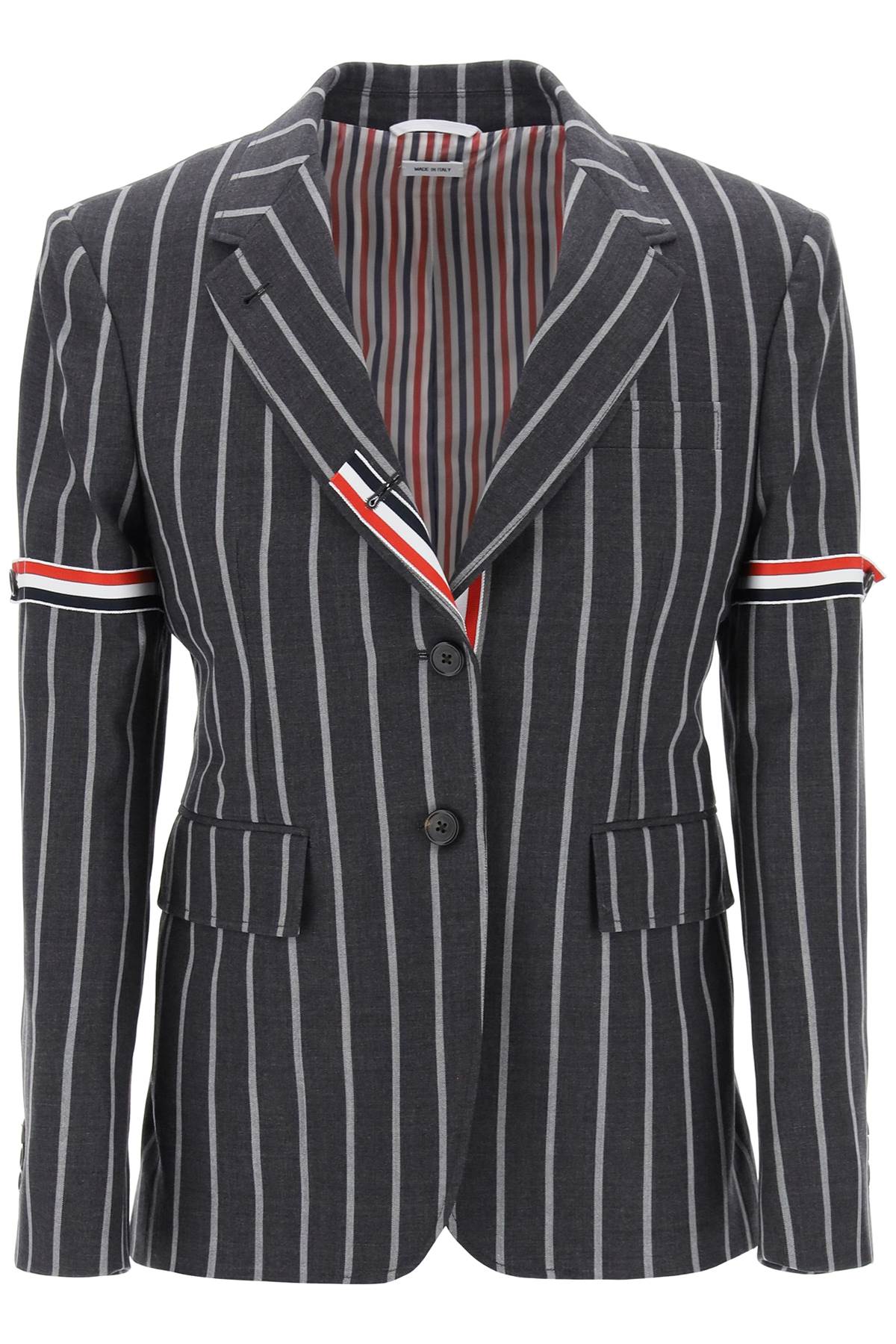 Grey Striped Wool Jacket - SS24