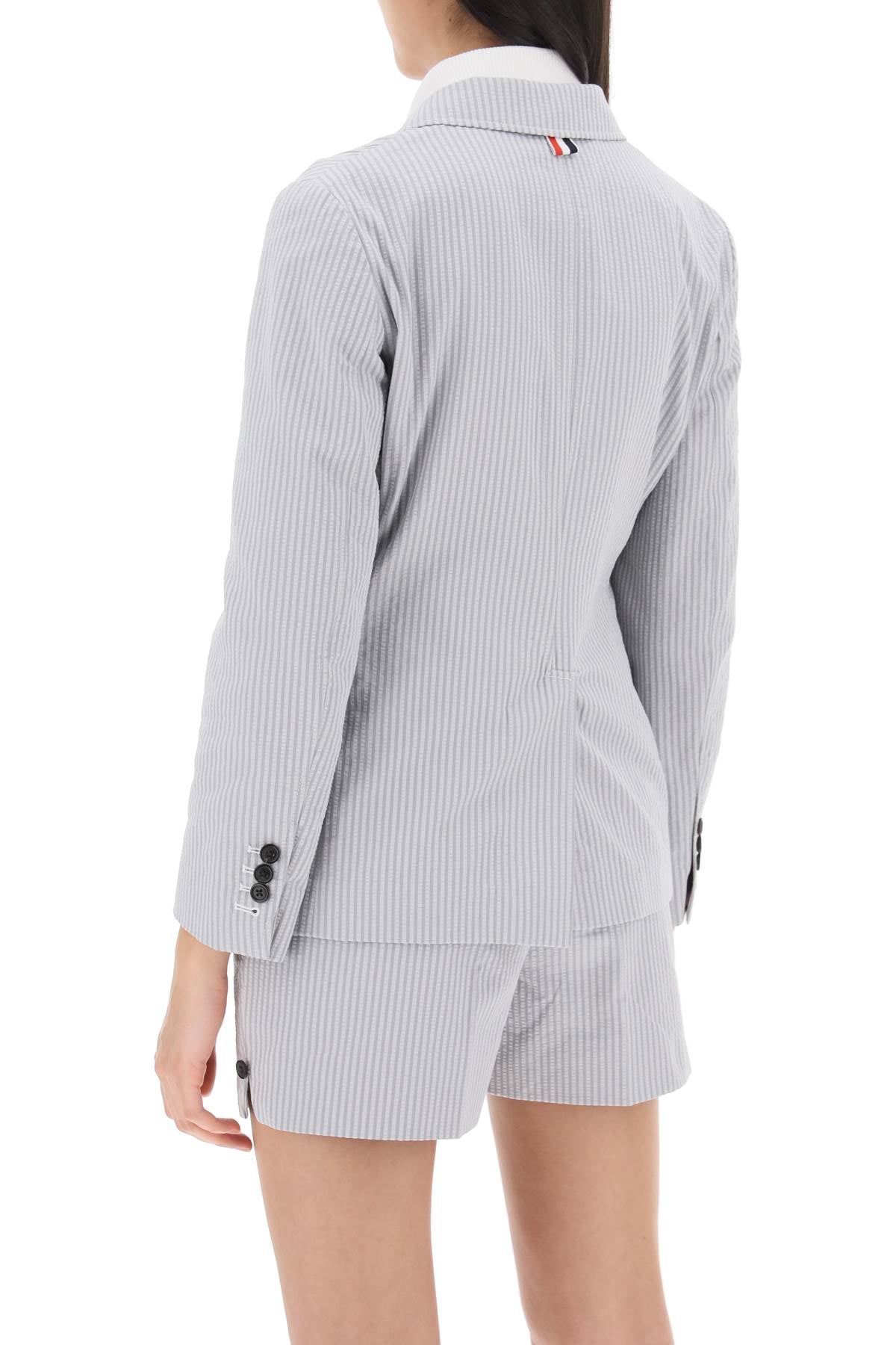 THOM BROWNE Grey Cotton Jacket for Women - SS24 Collection
