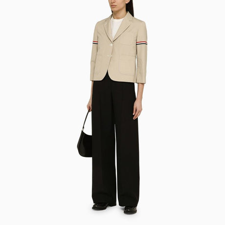 THOM BROWNE Khaki Cotton-Blend Short Blazer for Women