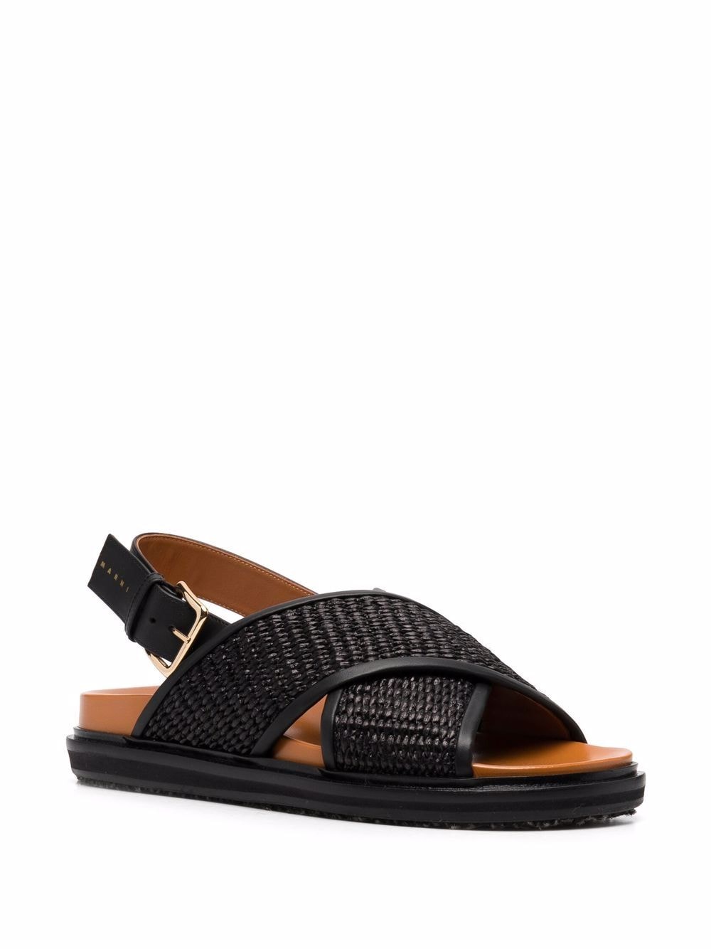 MARNI Raffia and Leather Trim Sandals