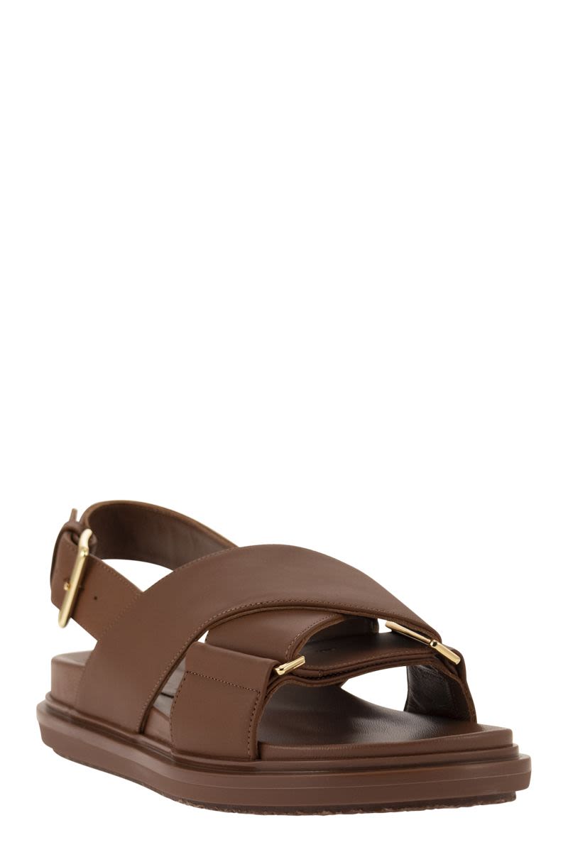 MARNI Criss-Cross Leather Sandals