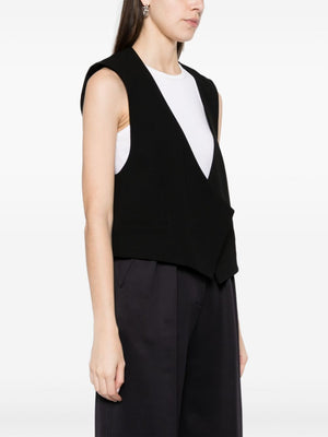 AMI PARIS Stylish 24SS Women's Black Outer Vest