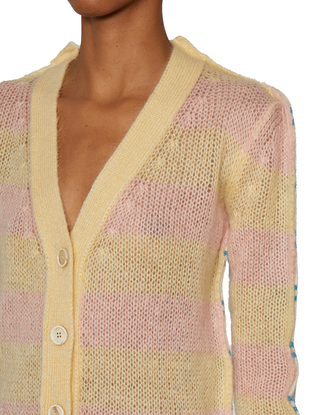 MARNI Multicolor Mohair and Wool Cardigan for Women - SS23