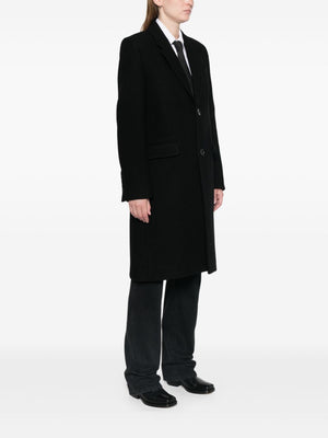 AMI PARIS Classic Black Wool Jacket with Notched Lapels