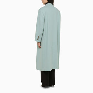 女士浅蓝色单排扣羊毛外套(FW23系列)