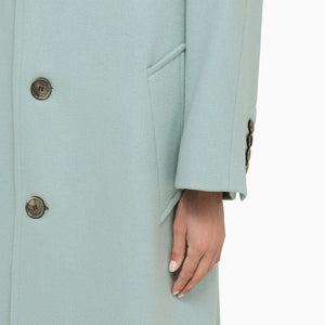 AMI PARIS Women's Aquamarine Wool Single-Breasted Jacket in Light Blue for FW23