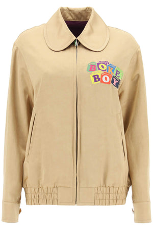 Reversible Satin Bomber Jacket with BOKE BOY Embroidery