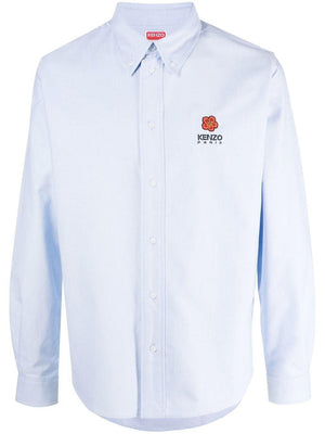 KENZO Blue Floral Crest Casual Shirt for Men
