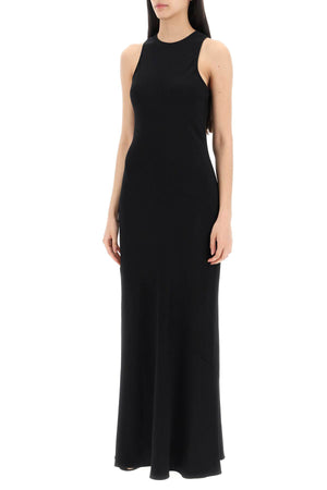 AMI PARIS Maxi Crepe Dress with Bias Cuts - Size 36