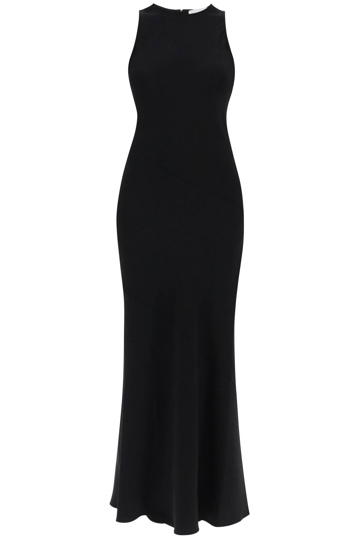 AMI PARIS Maxi Crepe Dress with Bias Cuts - Size 36