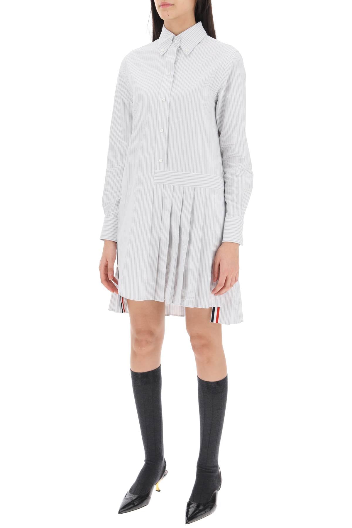 Striped Oxford Shirt Dress for Women by Thom Browne