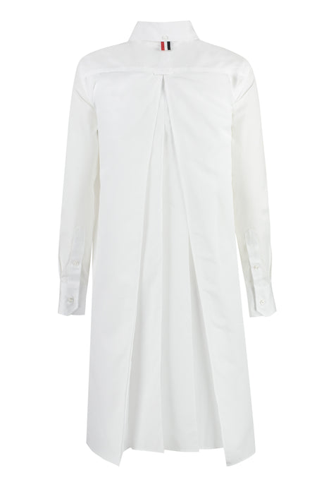 THOM BROWNE White Cotton Women's Shirtdress for SS23