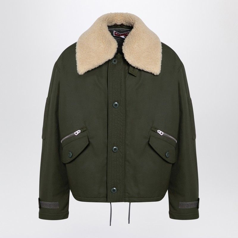 KENZO Military-Inspired Khaki Bomber Jacket